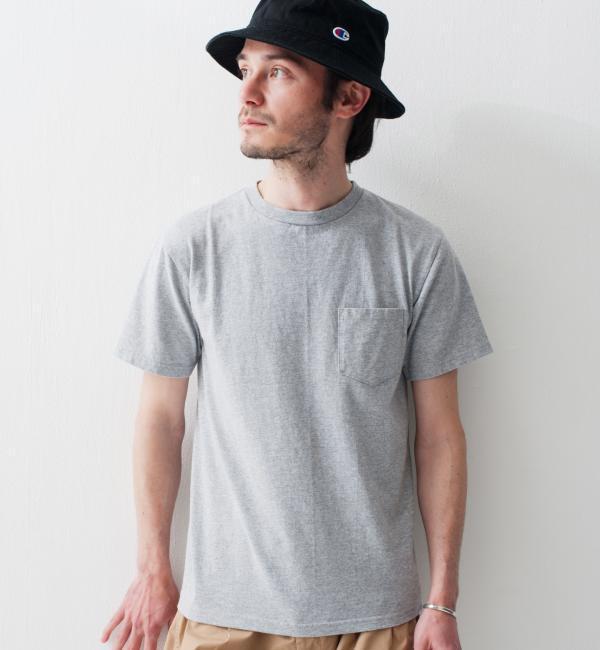 SLD C/N PKT S/SL GRY Tシャツ