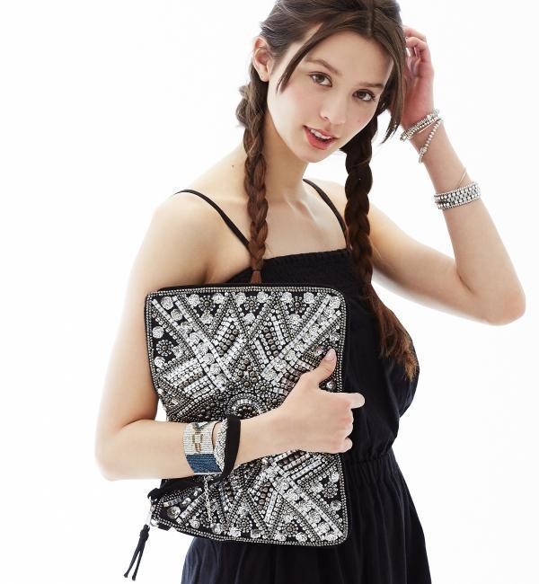 FASHION FOLIO ビーズクラッチバッグ