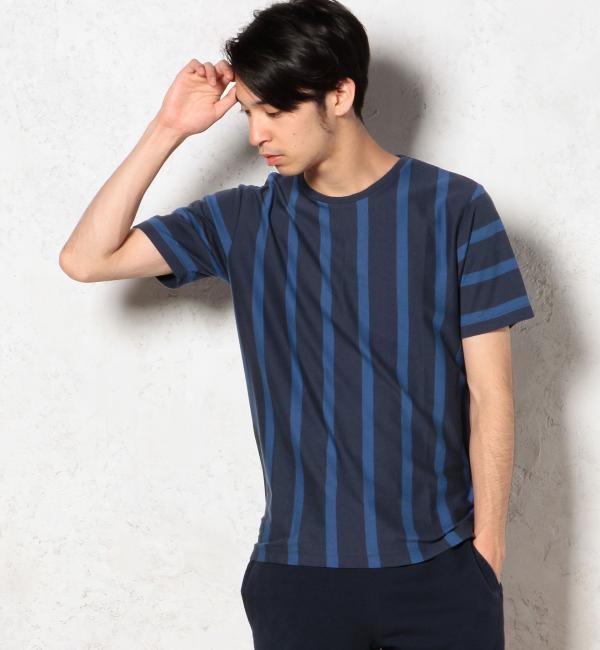 □WIDE/STRIPE C/N S/S Tシャツ