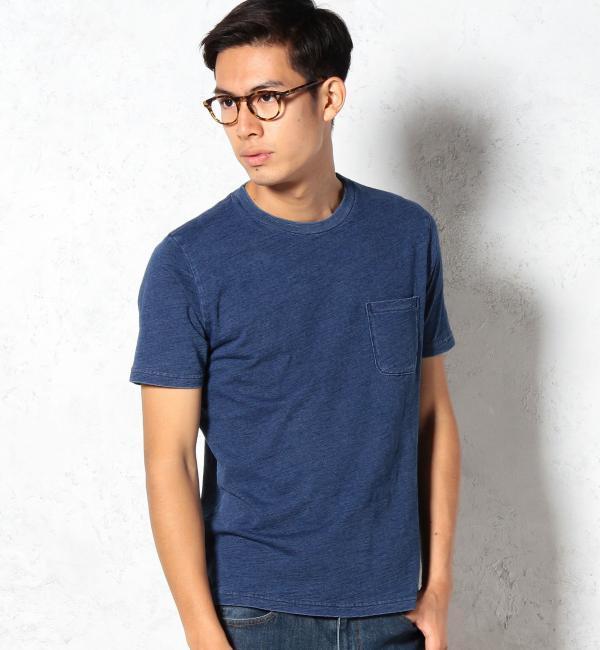 INDIGO SLUB ポケット C/N S/S Tシャツ