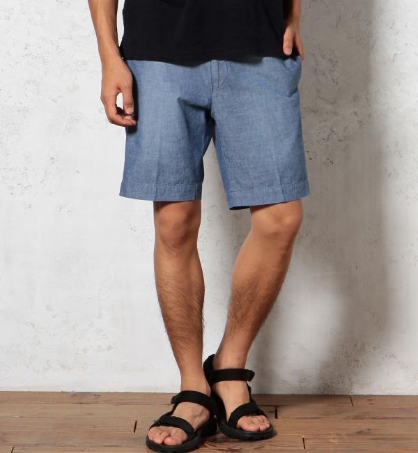 CHAMBRAY WASHED ショートパンツ