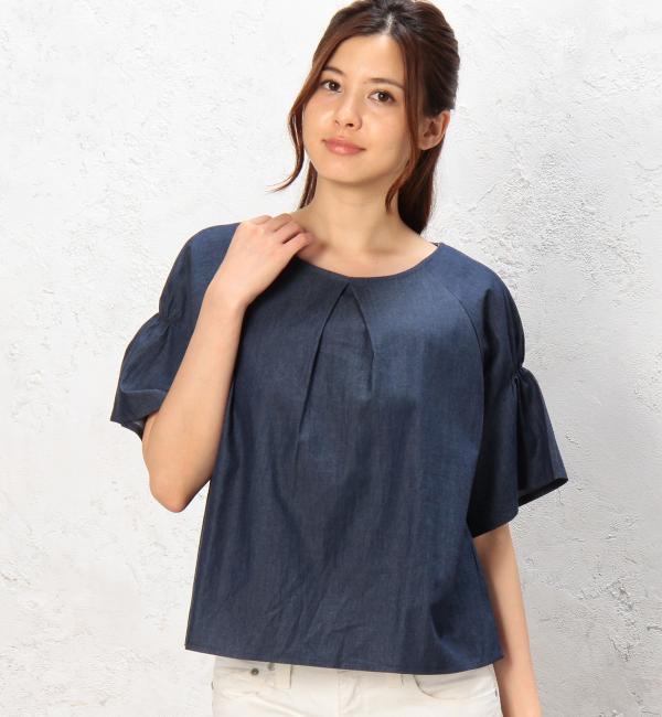 GC C DENIM フレア プルオーバー ブラウス