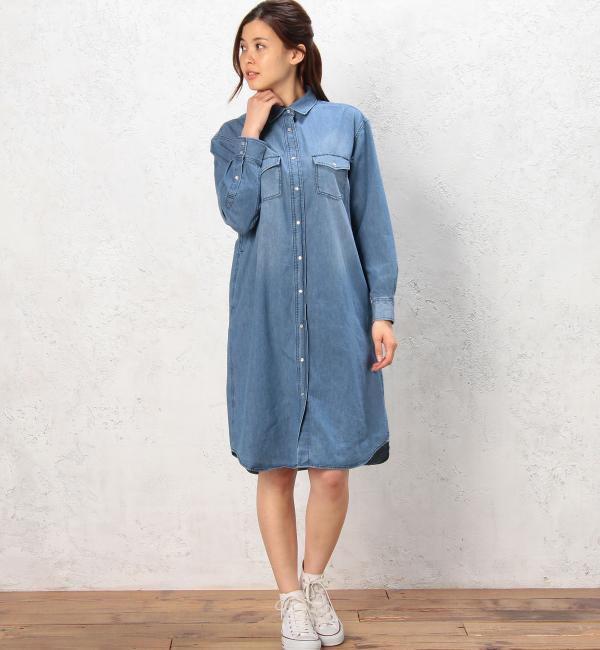 【グリーンレーベルリラクシング/green label relaxing】 GC INDIGO DNMSH ワンピース [送料無料]