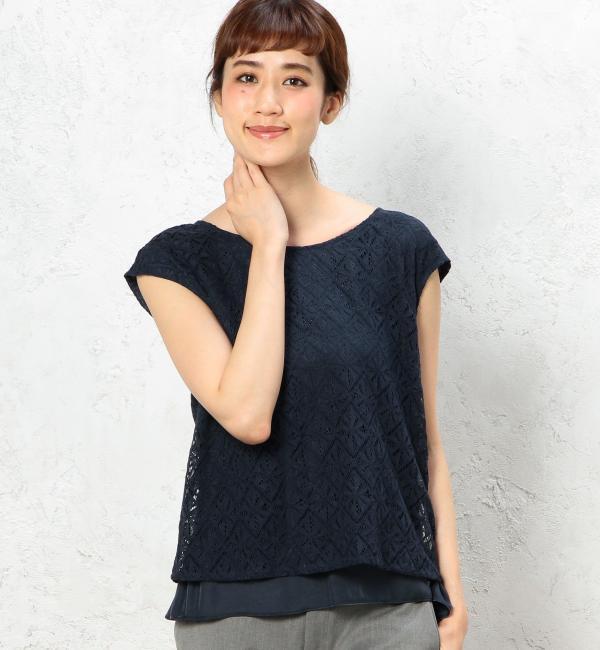 GT LACE リバーシブル プルオーバー ブラウス