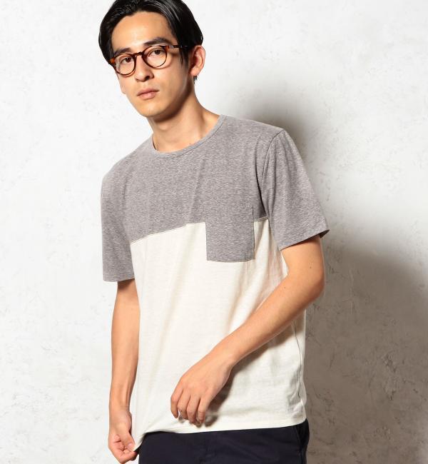 【グリーンレーベルリラクシング/green label relaxing】 TCR 2TONE ポケットTシャツ C/N S/S [送料無料]