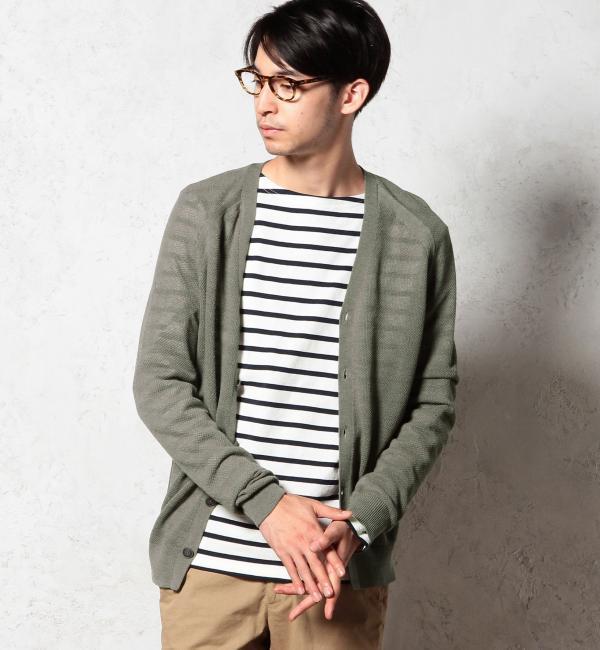 【グリーンレーベルリラクシング/green label relaxing】 CO/AC MESH Vネックカーディガン 12G [送料無料]