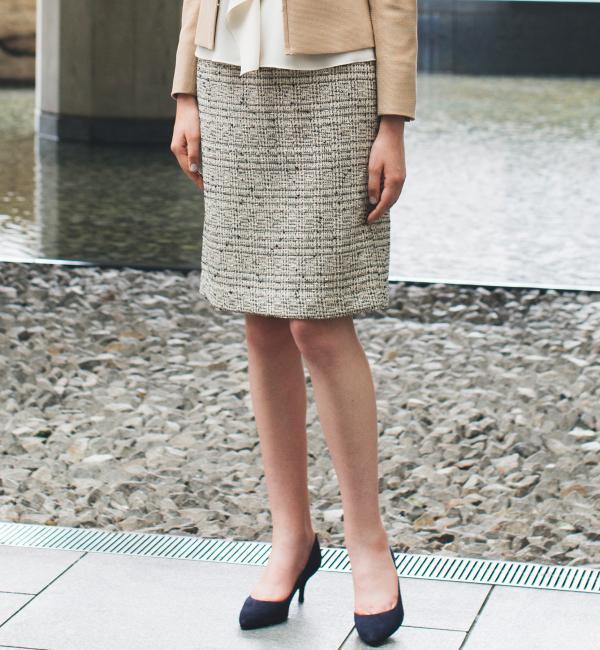 【グリーンレーベルリラクシング/green label relaxing】 monable TWEED セミタイト スカート [送料無料]