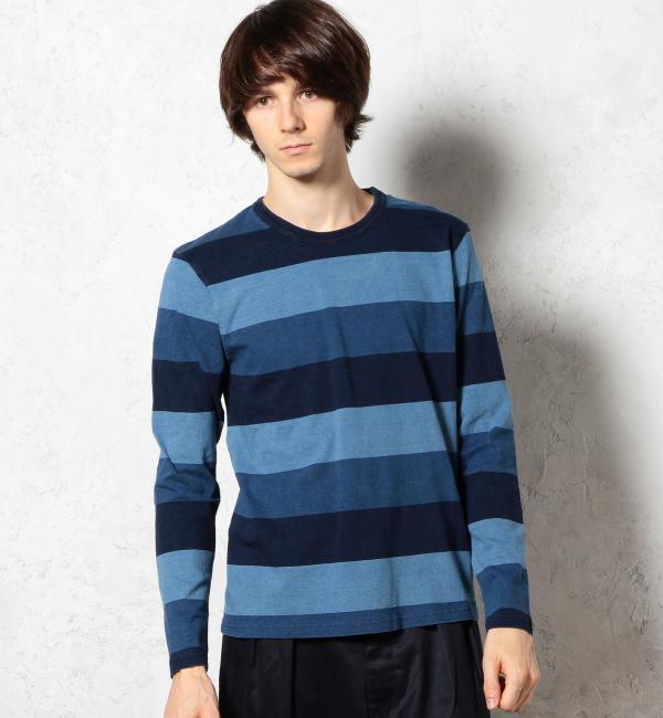 【グリーンレーベルリラクシング/green label relaxing】 INDIGO BORDER C/N L/S カットソー [送料無料]