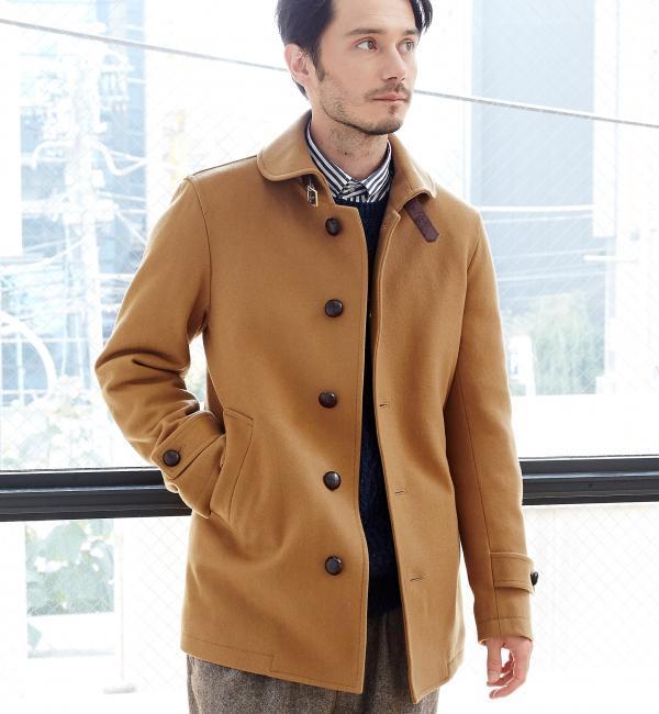 【グリーンレーベルリラクシング/green label relaxing】 ◎STRC MELTON ショールカラーコート [送料無料]