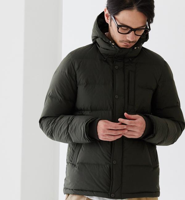 【グリーンレーベルリラクシング/green label relaxing】 WRINKLE HOOD ダウンブルゾン [送料無料]