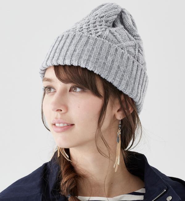 【グリーンレーベルリラクシング/green label relaxing】 CB COyoMI ケーブルニットキャップ [3000円(税込)以上で送料無料]