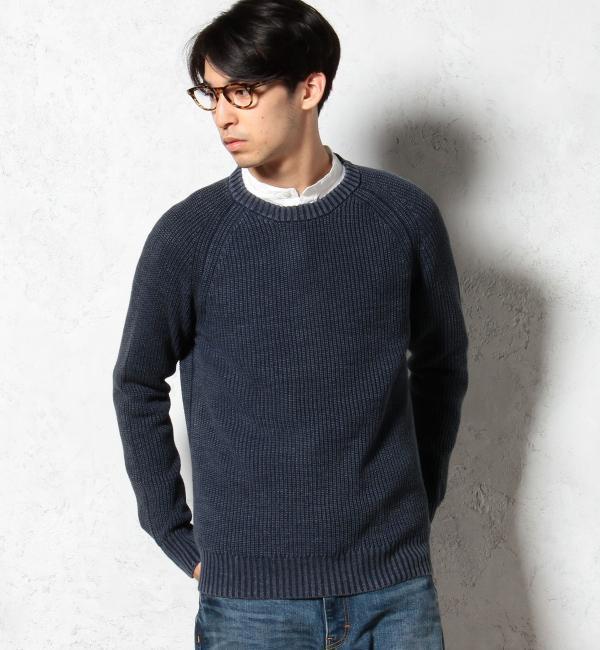 【グリーンレーベルリラクシング/green label relaxing】 WASHED AZE RGLN C/N 7G ニット [送料無料]