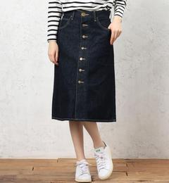【グリーンレーベルリラクシング/green label relaxing】 [別注]CB LEE（リー）×GLR F/BUTTON デニム スカート [送料無料]