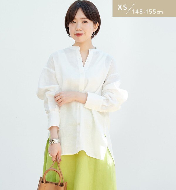 WEB限定】［XS /H148-155cm］コルトレイクリネン バンドカラー シャツ|green label  relaxing(グリーンレーベルリラクシング)の通販｜アイルミネ