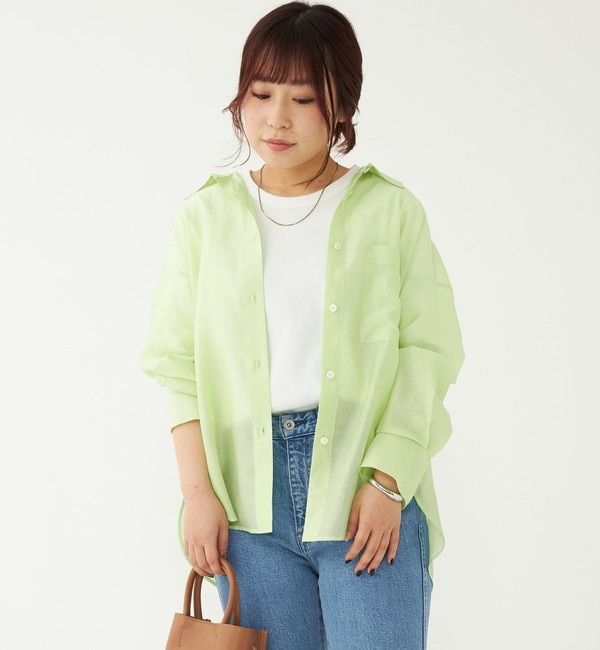 WEB限定】［ XS /H148-155cm］シアー ローン オーバー シャツ|green label  relaxing(グリーンレーベルリラクシング)の通販｜アイルミネ