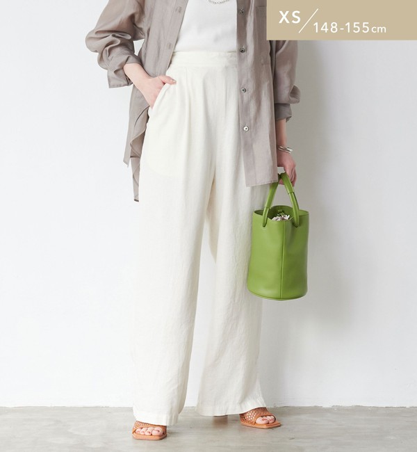 WEB限定】［ XS /H148-155cm］BREEZE HEMP ブリーズヘンプ ワイド パンツ オフホワイト|green label  relaxing(グリーンレーベルリラクシング)の通販｜アイルミネ