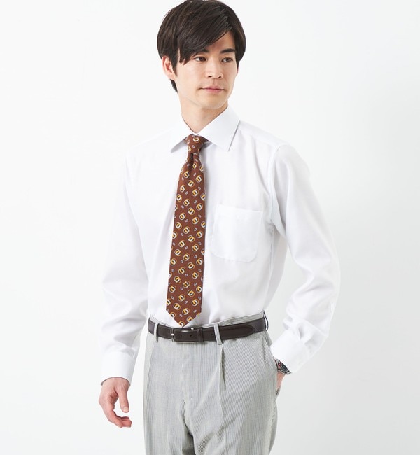 トップス新品【五大陸 ゴタイリク】形態安定 クレリックワイドカラー ドレスシャツ XL