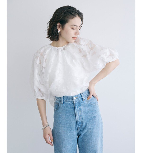 EMMEL REFINES＞EM カットジャカード 2WAY ブラウス|green label 