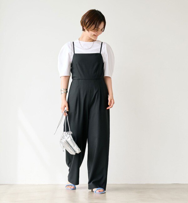 WEB限定】［SHORT/H148-155cm］リボン付き サロペット|green label  relaxing(グリーンレーベルリラクシング)の通販｜アイルミネ