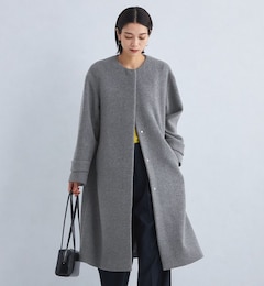 ［size SHORT/TALLあり］SENTDALE WOOL セントデールウール ノーカラー コート