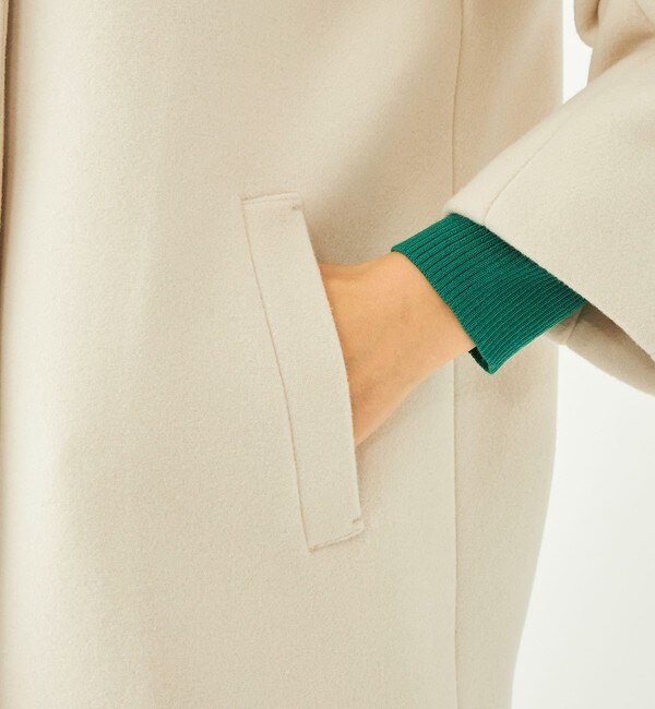 SENTDALE WOOL セントデールウール ノーカラー ミドル コート