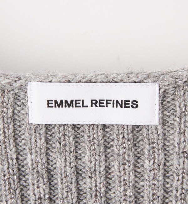 EMMEL REFINES＞EM ボクシー フカUネック ラメニット プルオーバー