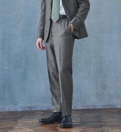 A+ ホームスパン スリム スラックス -ウォッシャブル・ストレッチ・防シワ・アジャスター-