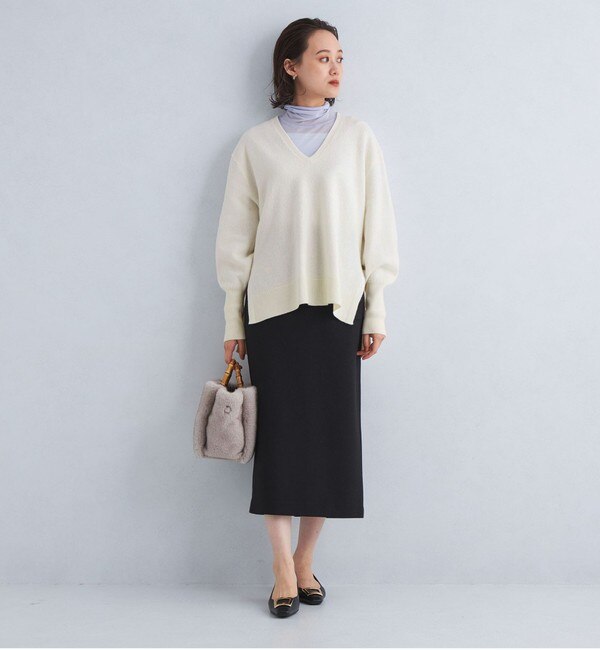 ＜LE  CIEL BLEU ＞V Neck Boil Knit Tops