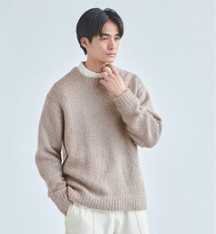 フラッフィー モヘヤミックス クルーネック ニット