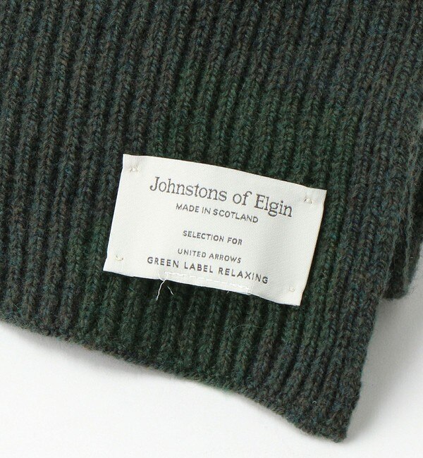 別注】＜Johnstons of Elgin＞GLR ウールカシミヤ リブ マフラー|green