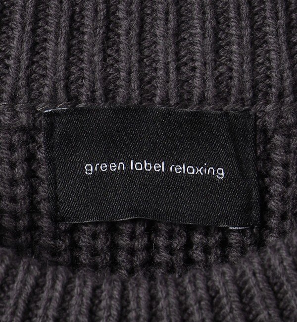 コットンアクリル ブロック アゼ クルーネック ニット|green label