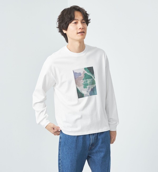 Phospho Graphica＞グラフィック ロングスリーブ Tシャツ|green