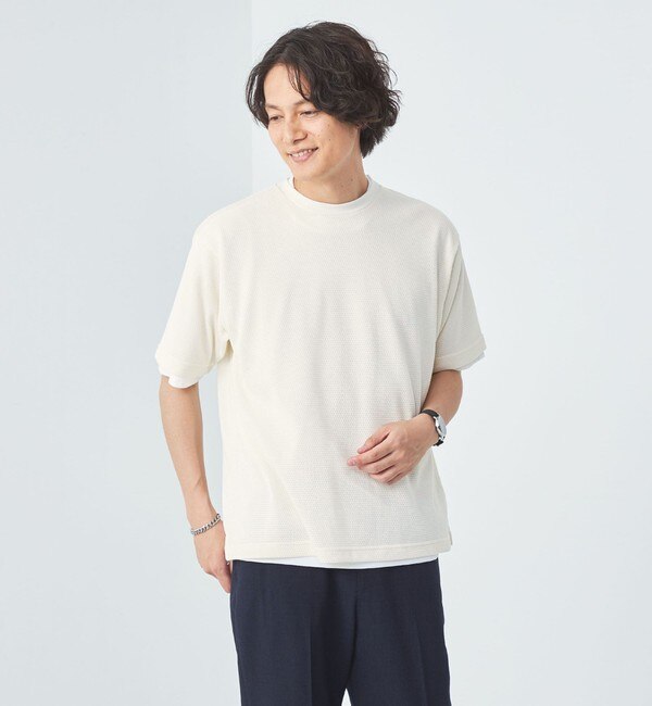 メッシュ レイヤード クルーネック Tシャツ|green label relaxing 