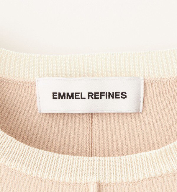 EMMEL REFINES＞EM スウェットライク クルーネック ニットプル