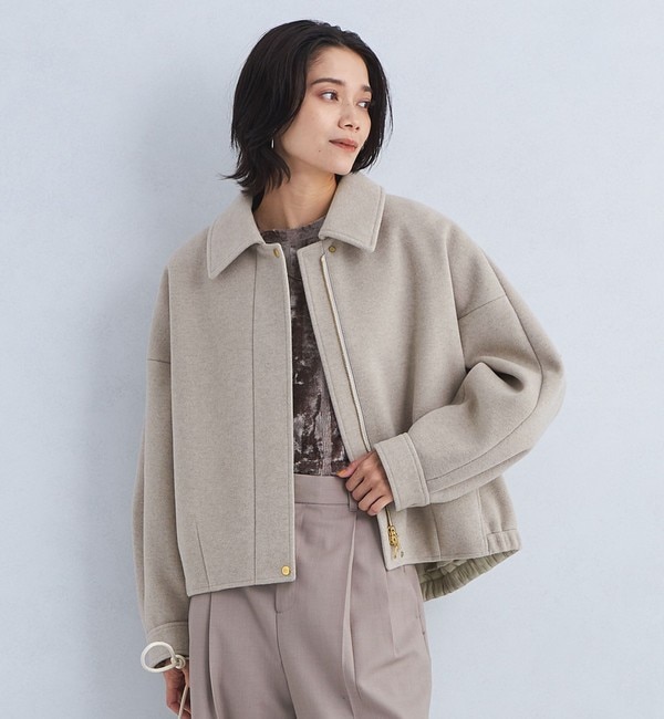 【限定販売】 ジップ フォルム ジャージー ブルゾン|green relaxing label ジャケット・アウター