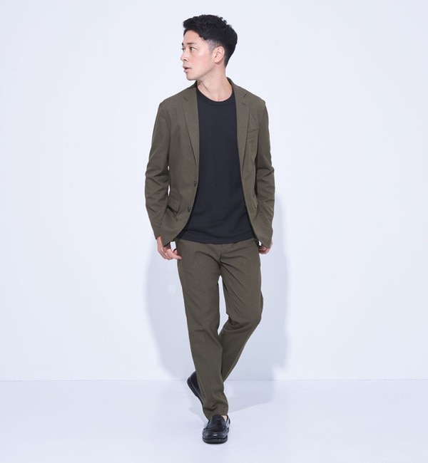 【WEB限定】JUST fit Wライク セットアップ ジャケット＆パンツ -ストレッチ・防シワ-