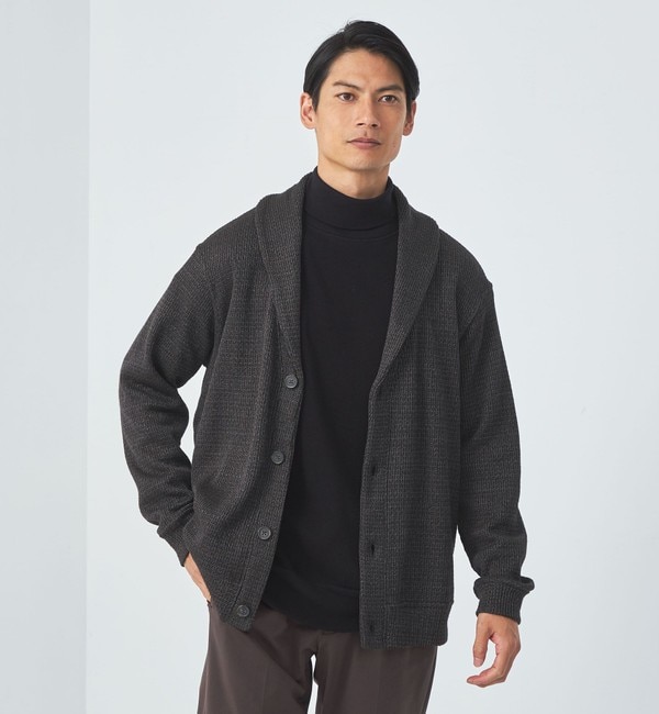 上品なブランド ローゲージ GIM＞24FW 鹿の子 カーディガン ショール カーディガン
