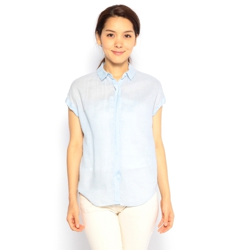 【GISELe7月号掲載】【MORE6月号掲載】BYBC FLAX DYE リネンショートスリーブシャツ