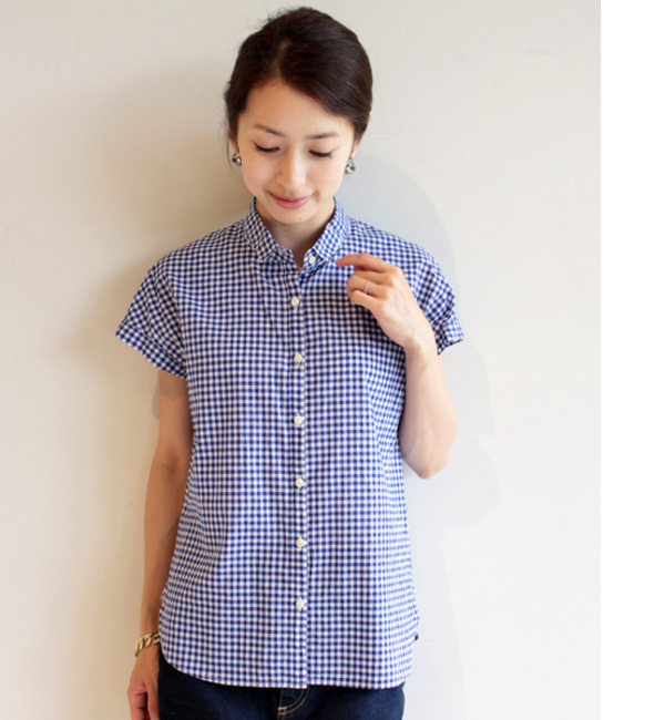 BYBC コットンローンギンガムフレンチスリーブ