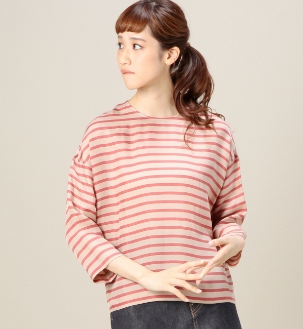 BYSF キュプラボーダーバックジップ8分袖