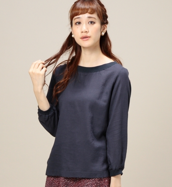 BYBC ビエラ×リブ ボートネック9分袖プルオーバー