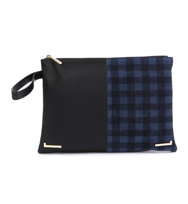 【ビューティアンドユース ユナイテッドアローズ/BEAUTY＆YOUTH UNITED ARROWS】 BYSF Hashibami レザーコンビチェッククラッチ [送料無料]