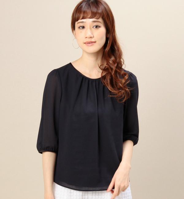 【ビューティアンドユース ユナイテッドアローズ/BEAUTY＆YOUTH UNITED ARROWS】 BYTF シフォンサテンギャザー6分袖ブラウス [送料無料]