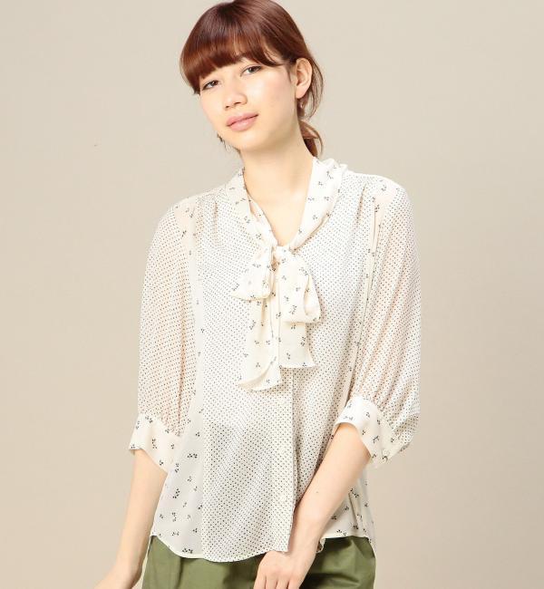 【ビューティアンドユース ユナイテッドアローズ/BEAUTY＆YOUTH UNITED ARROWS】 BYSF シフォンドットパッチ7分袖ブラウス [送料無料]