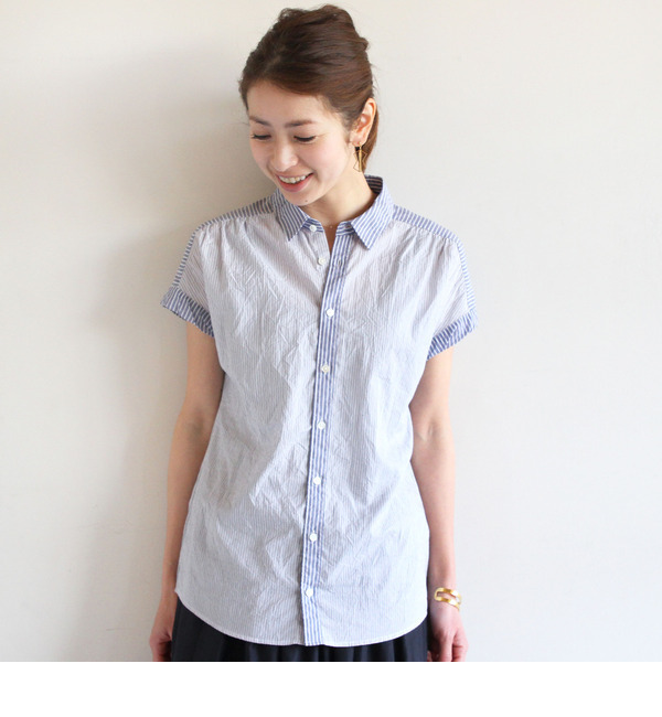 BYBC キャッチワッシャーストライプシャツ