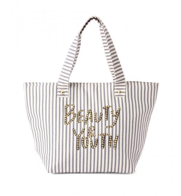 BYBC ストライプ B&Yロゴトートバッグ