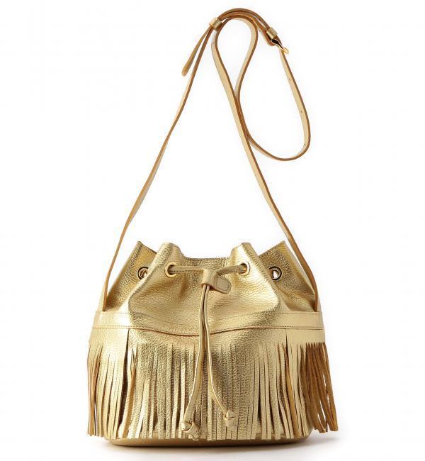 BY REGALO別注 レザーメタリックフリンジドロストショルダー