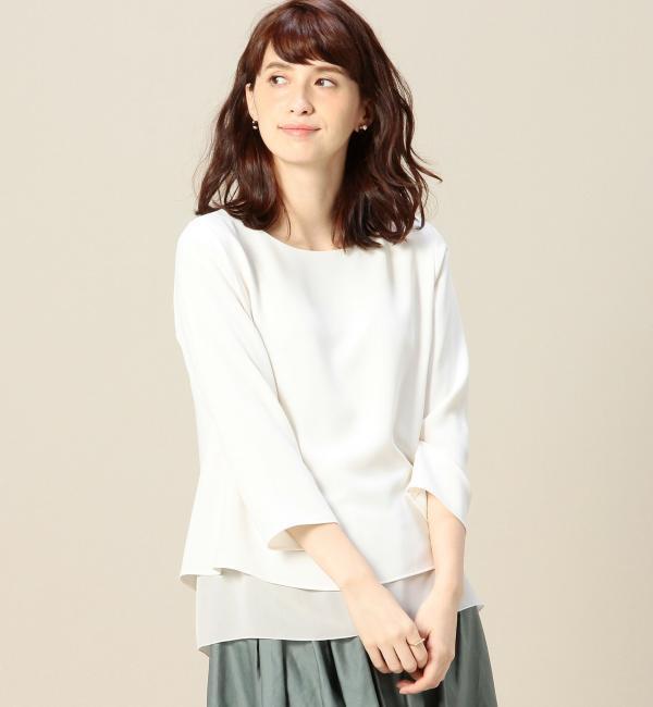【ビューティアンドユース ユナイテッドアローズ/BEAUTY＆YOUTH UNITED ARROWS】 BY ダブルクロスレイヤード8分袖ブラウス [送料無料]
