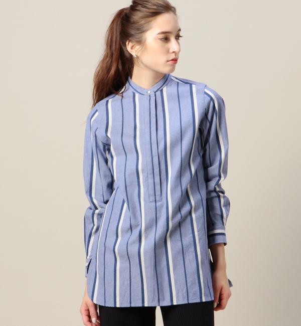 【ビューティアンドユース ユナイテッドアローズ/BEAUTY＆YOUTH UNITED ARROWS】 BY ヘリンボーンストライプバンドカラーチュニック [送料無料]