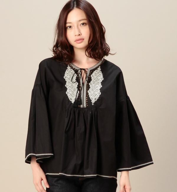 【ビューティアンドユース ユナイテッドアローズ/BEAUTY＆YOUTH UNITED ARROWS】 BY コットンビーズエンブロ9分袖ブラウス [送料無料]